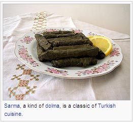 Sarma, a kind of dolma, is a classic of Turkish cuisine